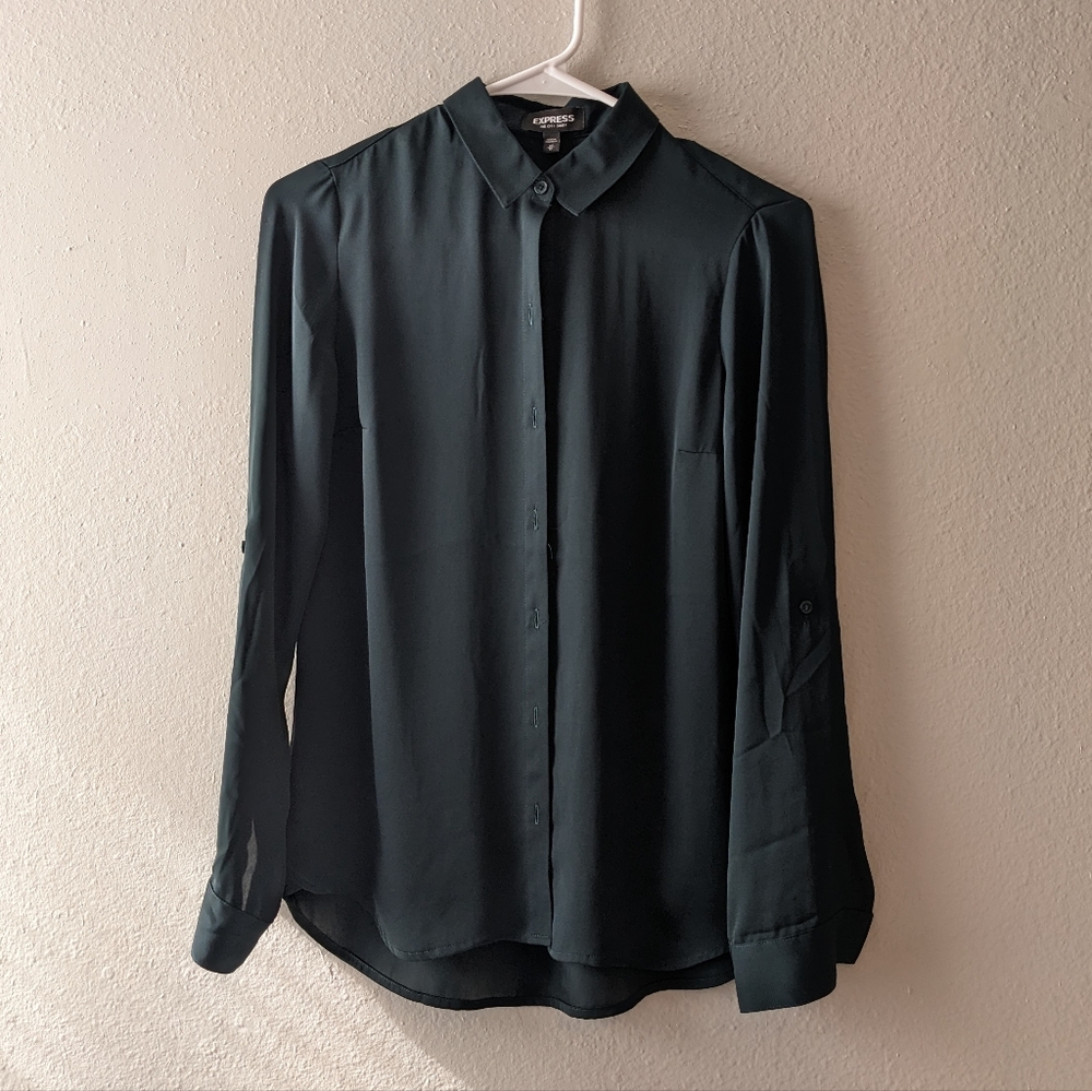 NWT EXPRESS satin the city shirt